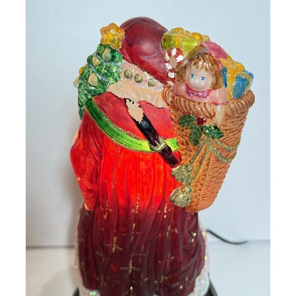 2011 Merck's Old World Christmas 'Radiant' Santa Glass Light~Bag of Toys VIDEO - Picture 6 of 12